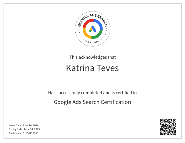 Google Search Ads Certificate